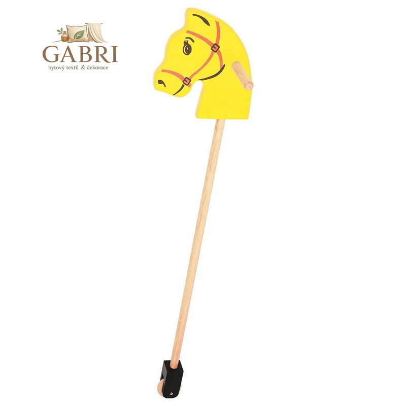 Bigjigs Toys Koníček na tyči žlutý - poškozený obal