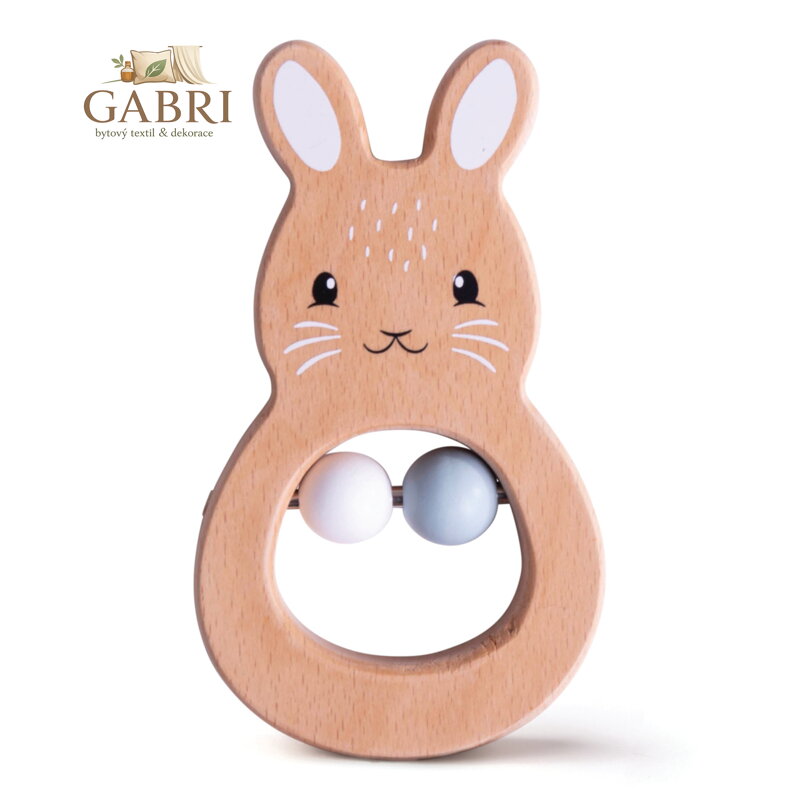 Bigjigs Baby Dřevěné chrastítko králíček