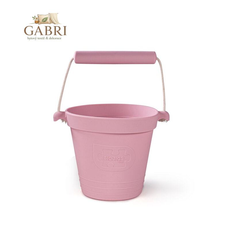 Bigjigs Toys Plážový kyblíček světle růžový