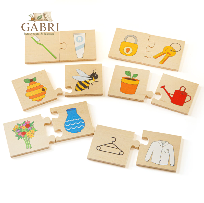 Bigjigs Toys Didaktické puzzle Co k sobě patří