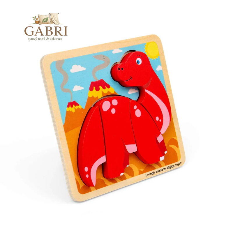 Bigjigs Toys Dřevěné vkládací puzzle Diplodocus