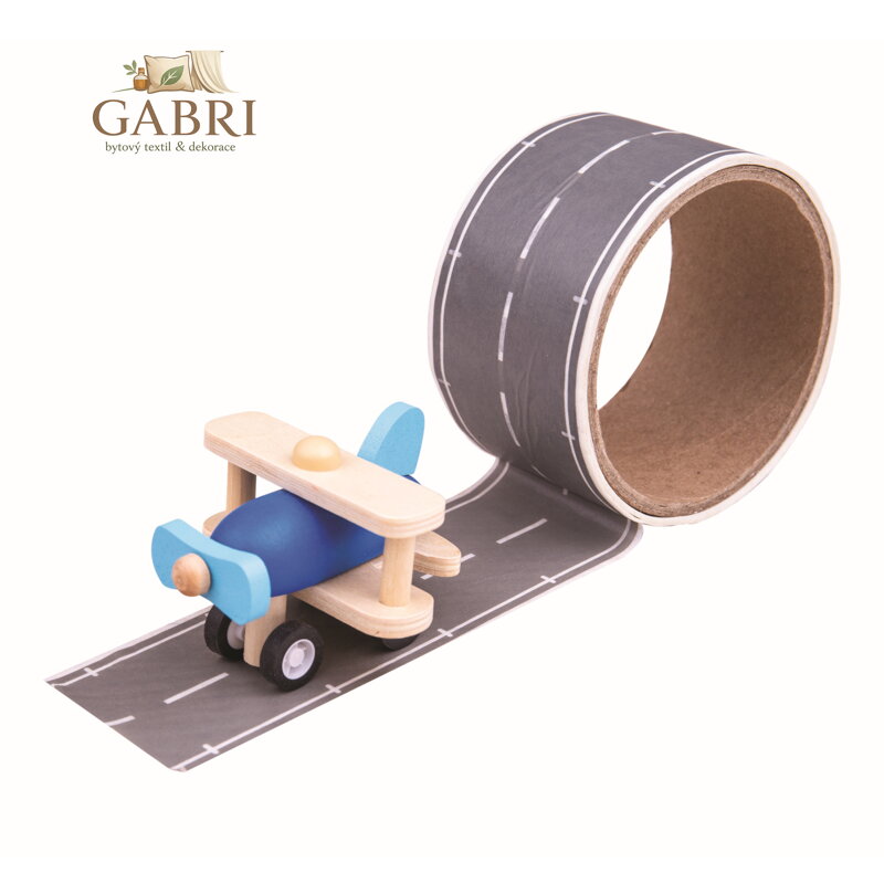 Bigjigs Toys Lepící páska runway s letadlem