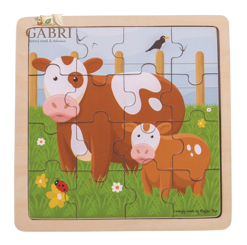 Bigjigs Toys puzzle - Kravička s telátkem