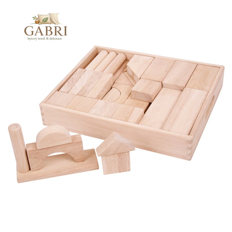 Bigjigs Baby Velké dřevěné kostky přírodní