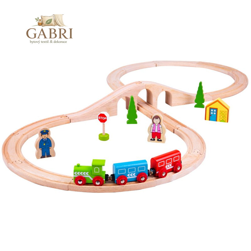 Bigjigs Rail Dřevěná vláčkodráha osmička