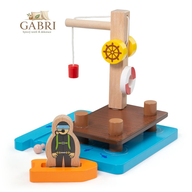 Bigjigs Rail Přístav s jeřábem, člunem a potápečem