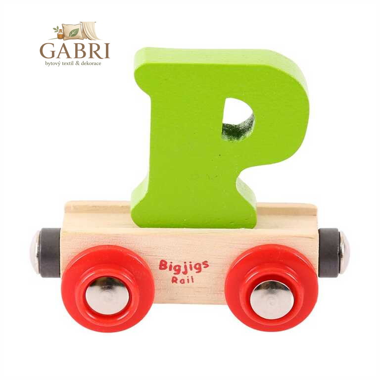 Bigjigs Rail Vagónek dřevěné vláčkodráhy - Písmeno P