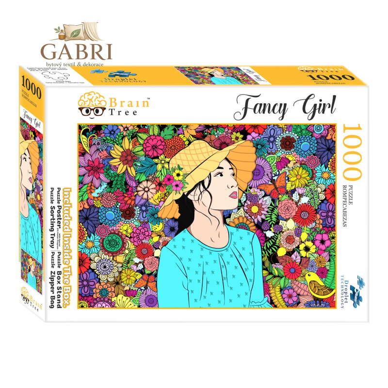 Brain Tree Puzzle Dívka mezi květinami 1000 dílků