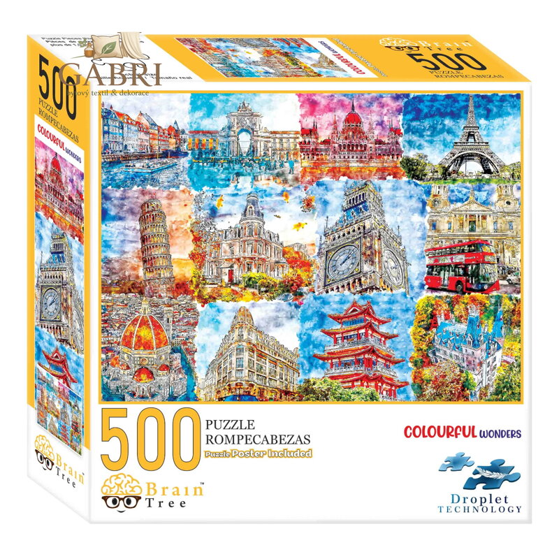 Brain Tree Puzzle Památky v barvách 500 dílků