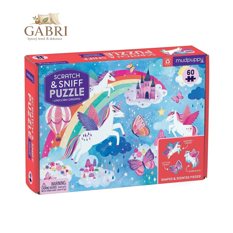Mudpuppy Puzzle Sny jednorožců s vůní 60 dílků - poškozený obal