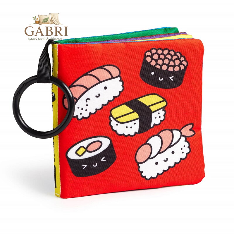 Mudpuppy Látková kniha k zavěšení na kočárek Gurmán