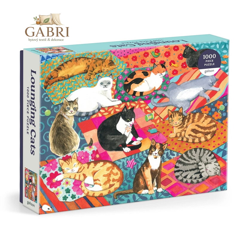 Galison Puzzle Lenošící kočky 1000 dílků