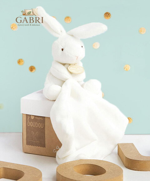 Doudou Dárková sada - králíček s muchláčkem 10 cm