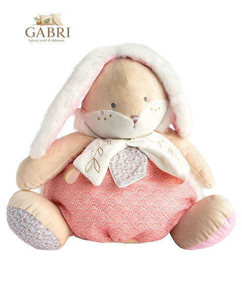 Doudou Růžový králíček s prostorem pro uložení pyžámka 38 cm