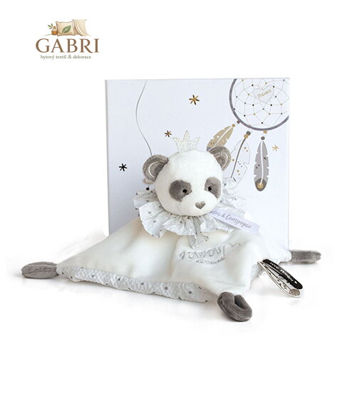 Doudou Dárková sada - plyšový muchláček panda 20 cm