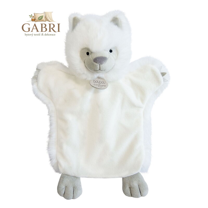 Doudou Plyšový maňásek bílý vlk 25 cm