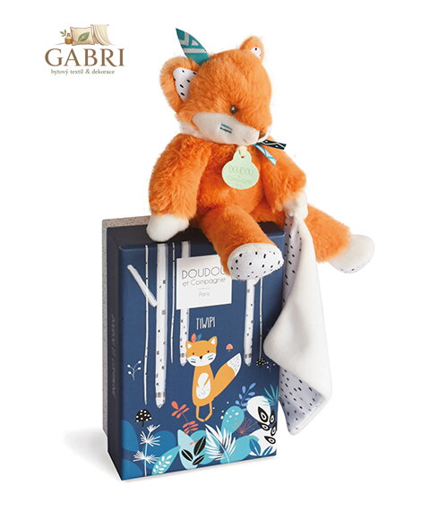 Doudou Dárková sada Tiwipi - plyšová liška s dečkou 21 cm