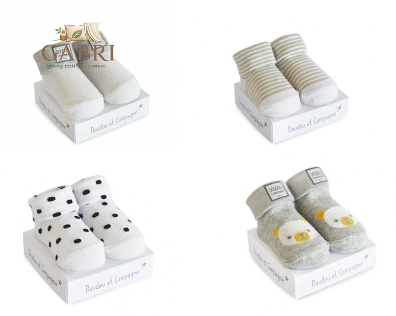 Doudou Dárková sada - Ponožky univerzální 0-6 měs. 1 pár