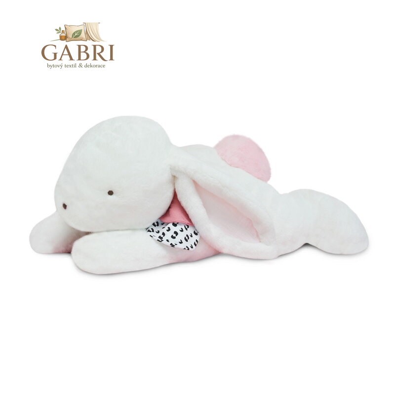Doudou Plyšový králík s růžovou bambulkou 80 cm