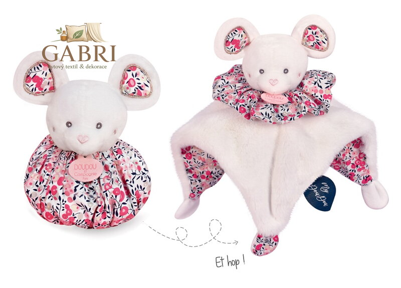 Doudou Muchláček myška růžová 3v1