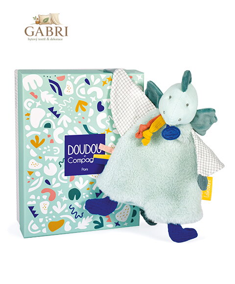 Doudou Dárková sada - Plyšový muchláček dinosaurus zelený 25 cm