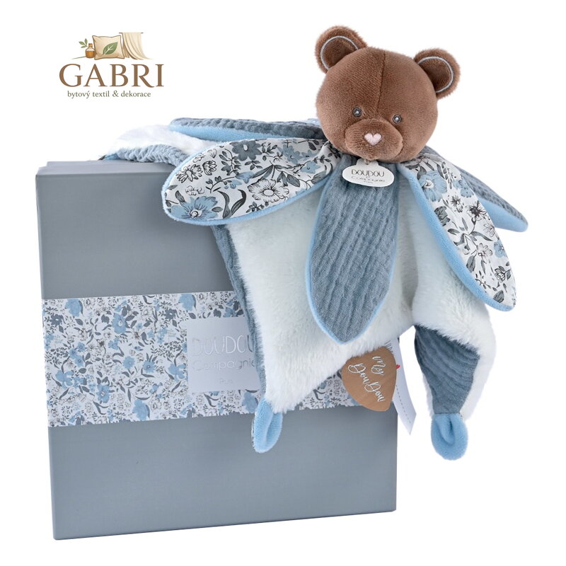 Doudou Dárková sada - plyšový medvídek muchláček