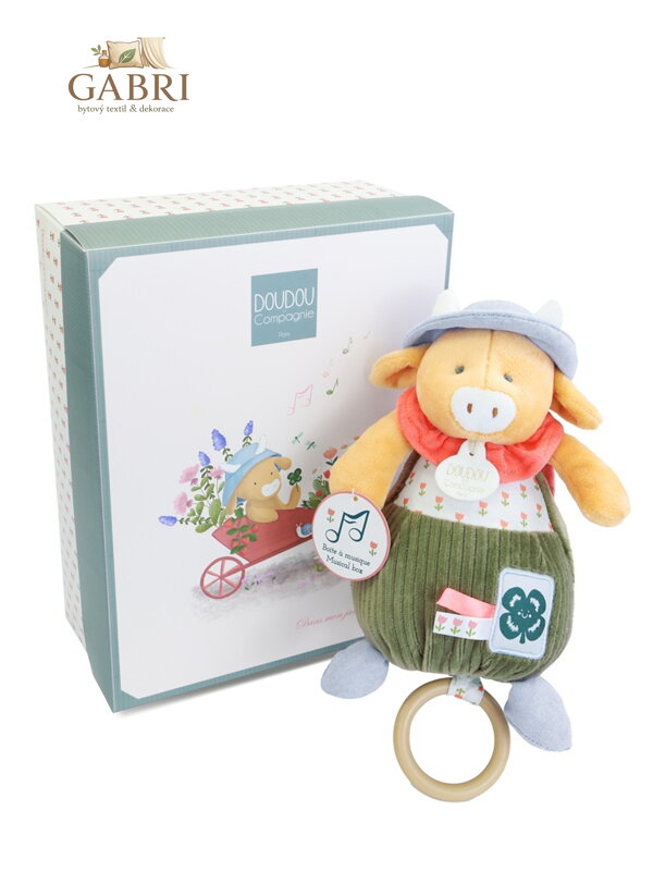 Doudou Dárková sada Plyšová kravička Aneth hrající melodii 20 cm