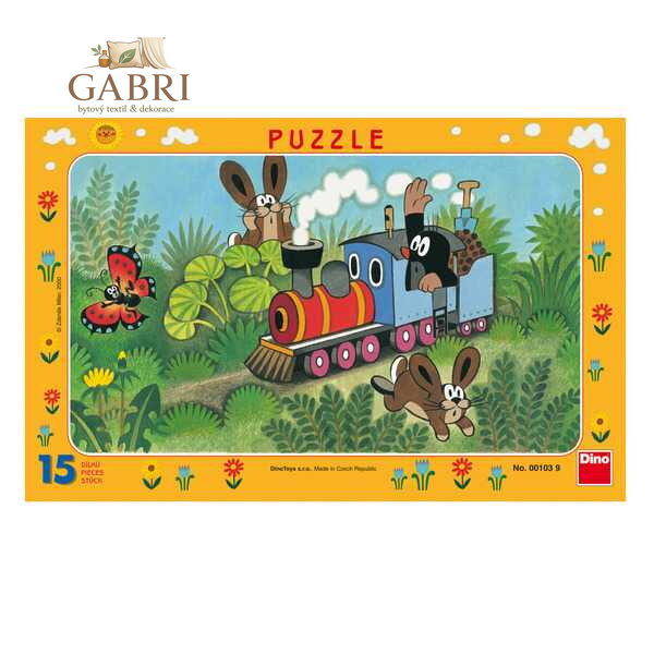 Dino Papírové puzzle Krtek a lokomotiva15 dílků