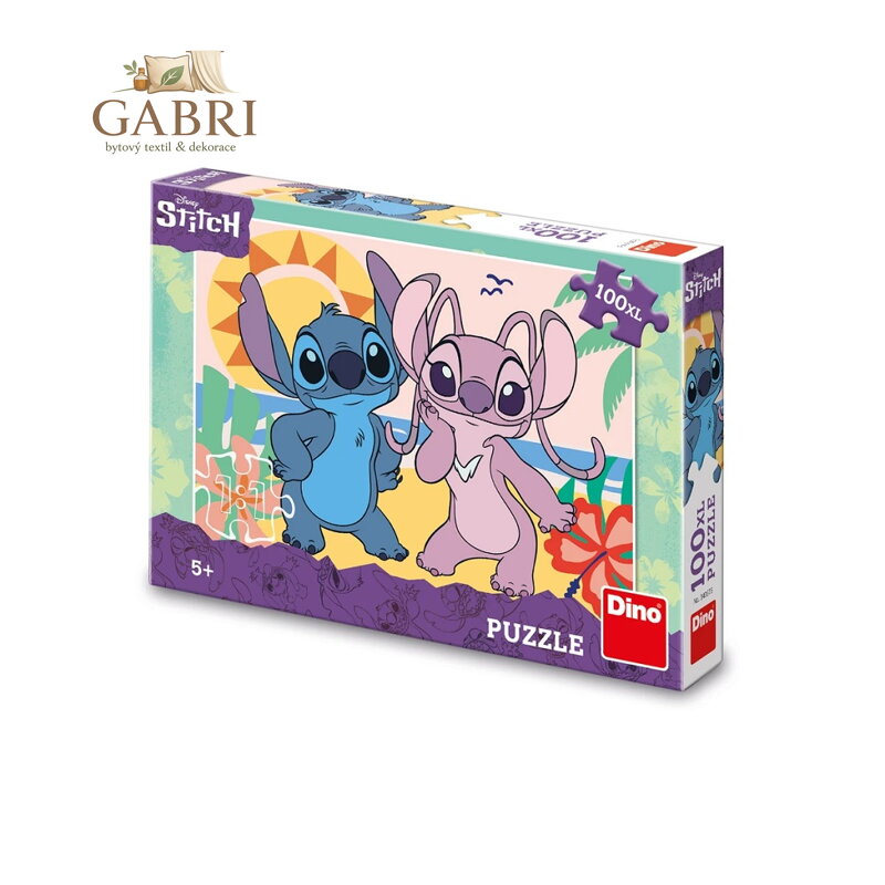 Dino Puzzle Stitch na pláži 100 XL dílků