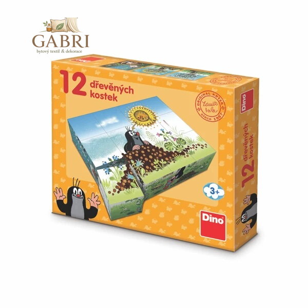 Dino Dřevěné kostky Krtkův rok 12 ks