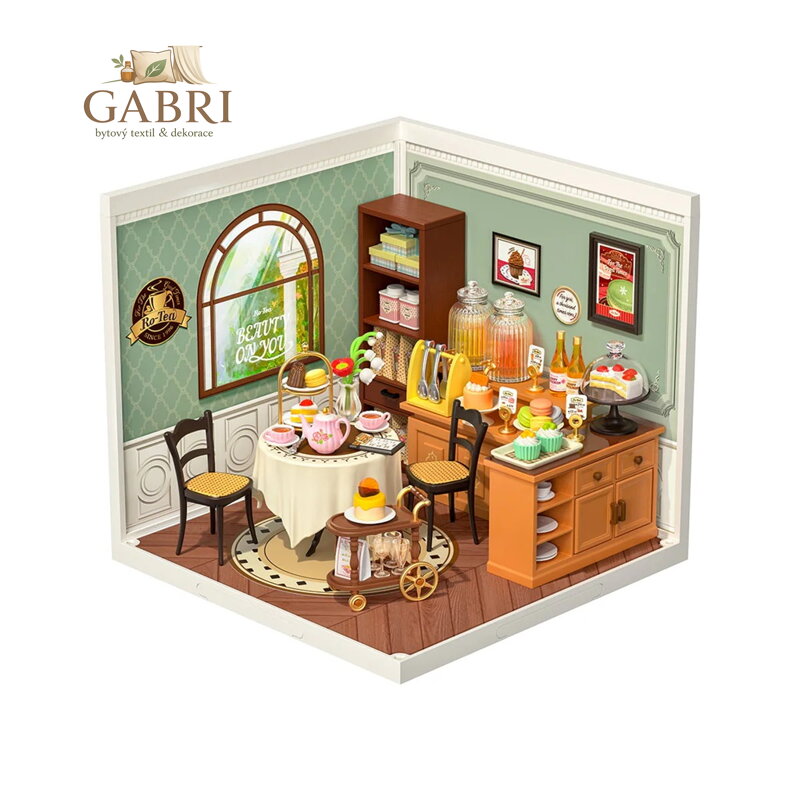 RoboTime 3D dřevěná skládačka Miniatura domečku Sladká čajovna