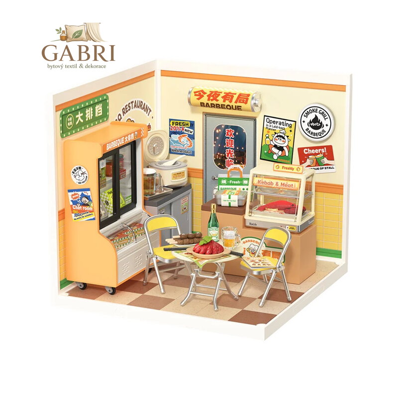 RoboTime 3D dřevěná skládačka Miniatura domečku Rychlé občerstvení