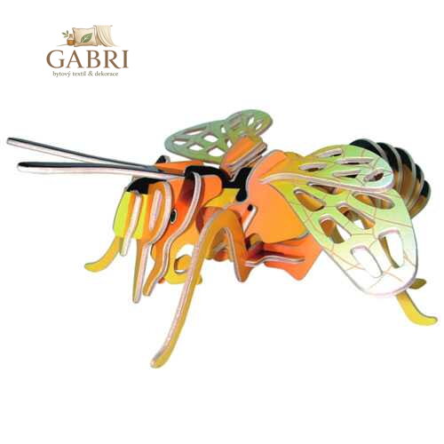 Woodcraft Dřevěné 3D puzzle Včela barevná