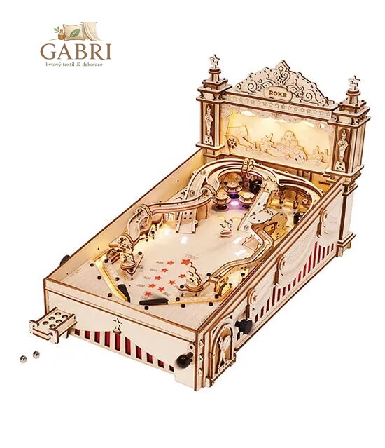 RoboTime 3D dřevěná mechanická skládačka Pinball