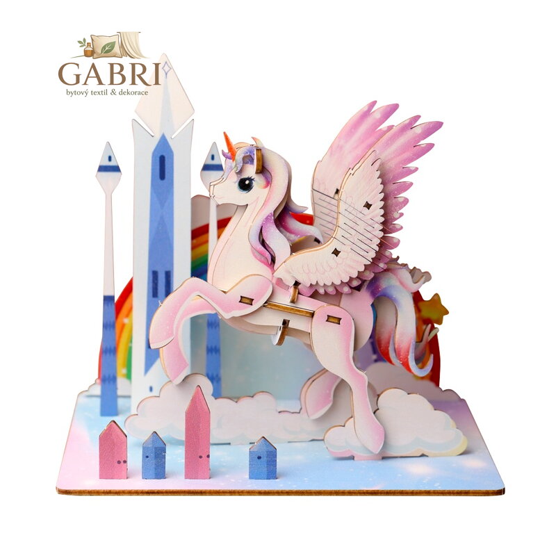 EscapeWelt 3D dřevěné puzzle Jednorožec