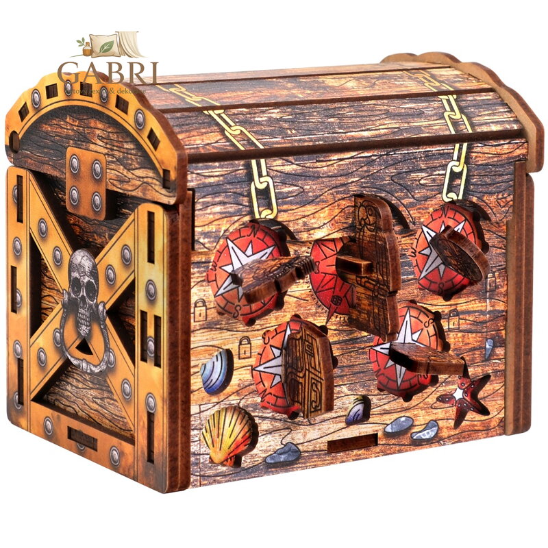 EscapeWelt Dřevěný hlavolam Pirátská truhla