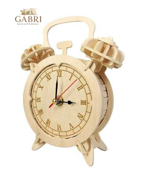 Woodcraft Dřevěné 3D puzzle budík