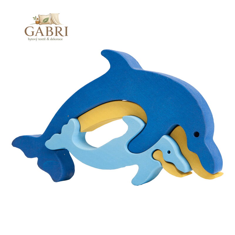 Fauna Dřevěné vkládací puzzle z masivu delfÍnci