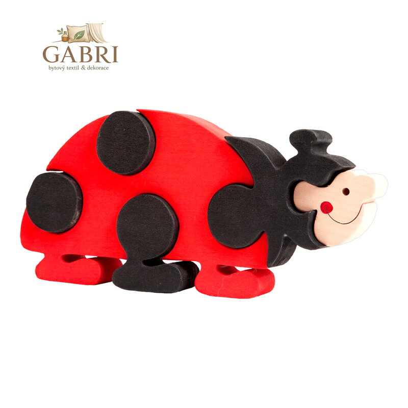 Fauna Dřevěné vkládací puzzle z masivu velká beruška