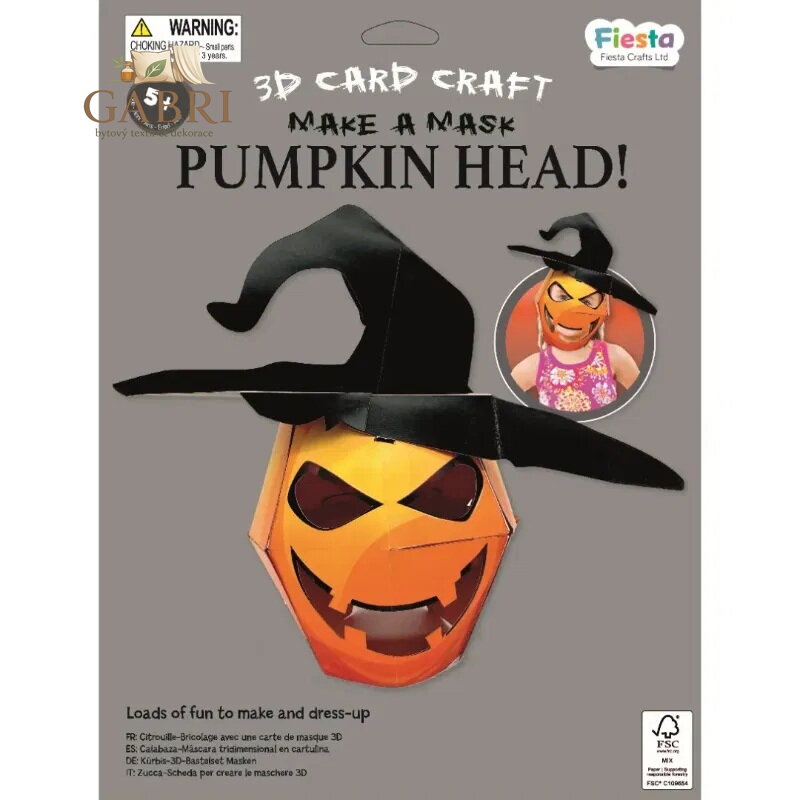 Fiesta Crafts Kreativní sada 3D maska Dýně