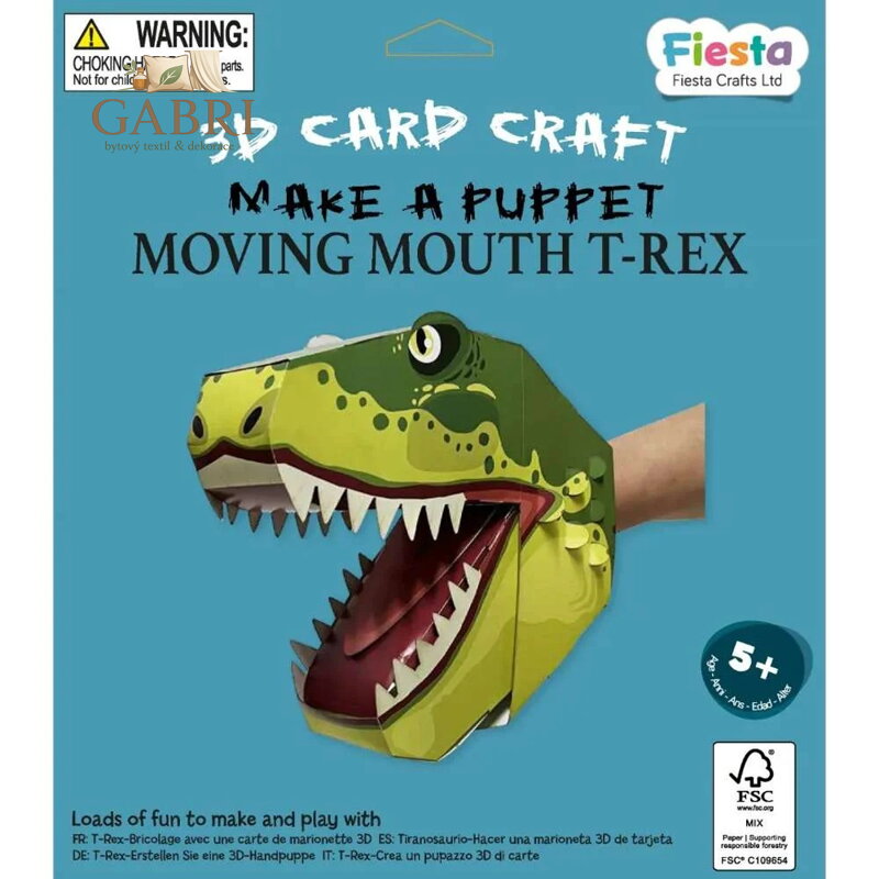 Fiesta Crafts Kreativní sada 3D loutka T. rex