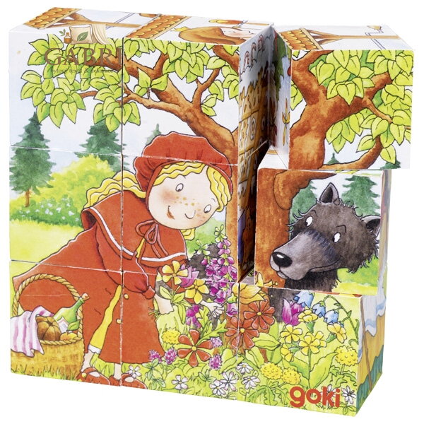Goki Dřevěné kostky Pohádky 9 ks