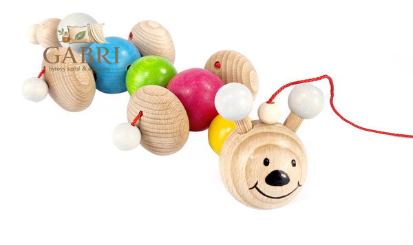 Hess Dřevěná tahací housenka Ida