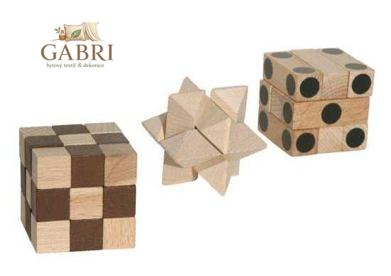 Dřevěné hlavolamy Trio IQ