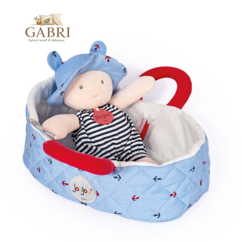 Doudou Jolijou Panenka v modré přenášecí tašce 20 cm