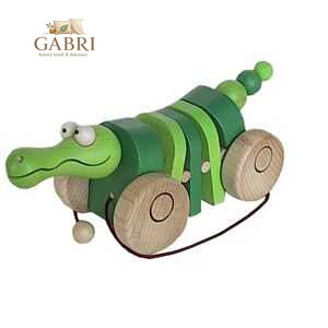 Dřevěný tahací krokodýl klapací