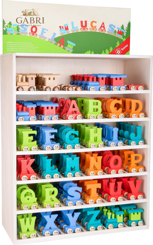 small foot Displej vláček barevná abeceda 180 ks