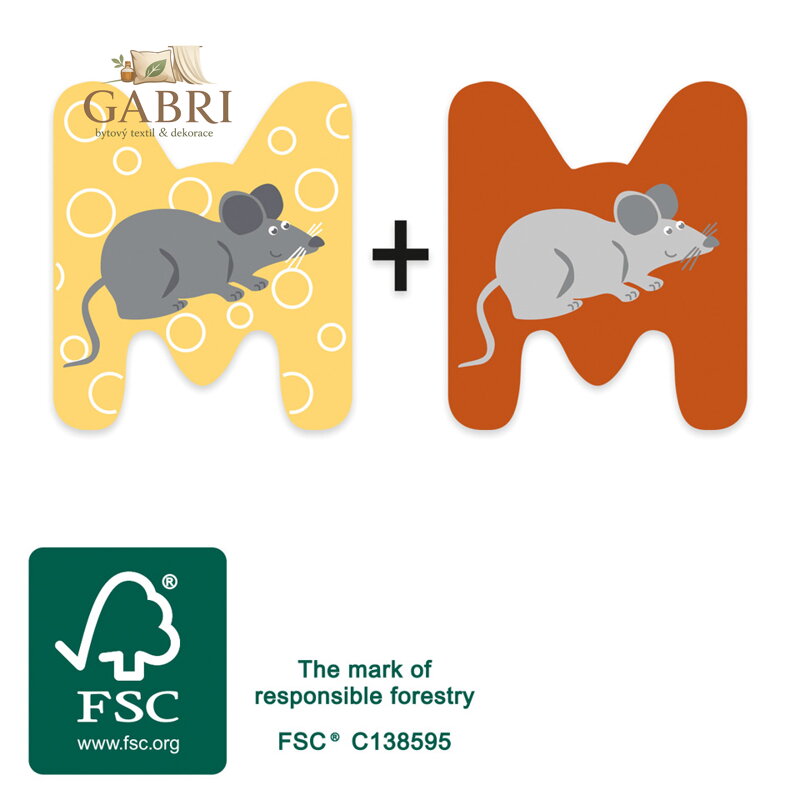 small foot Dřevěné písmeno M