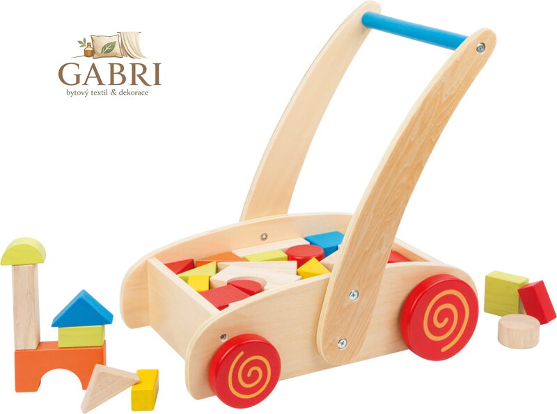 small foot Chodítko dřevěné kostky ve vozíku