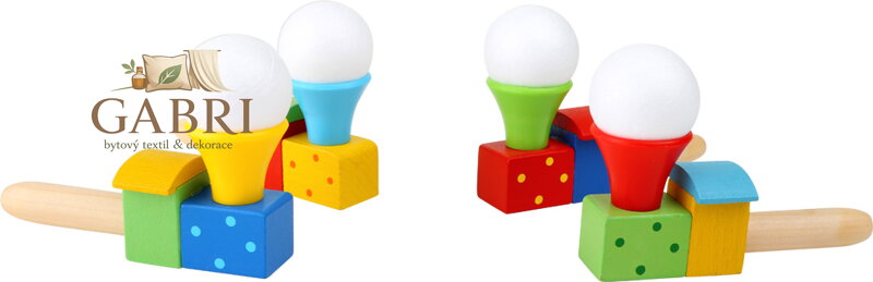 small foot Dřevěná hra foukací míč vlak 1 ks